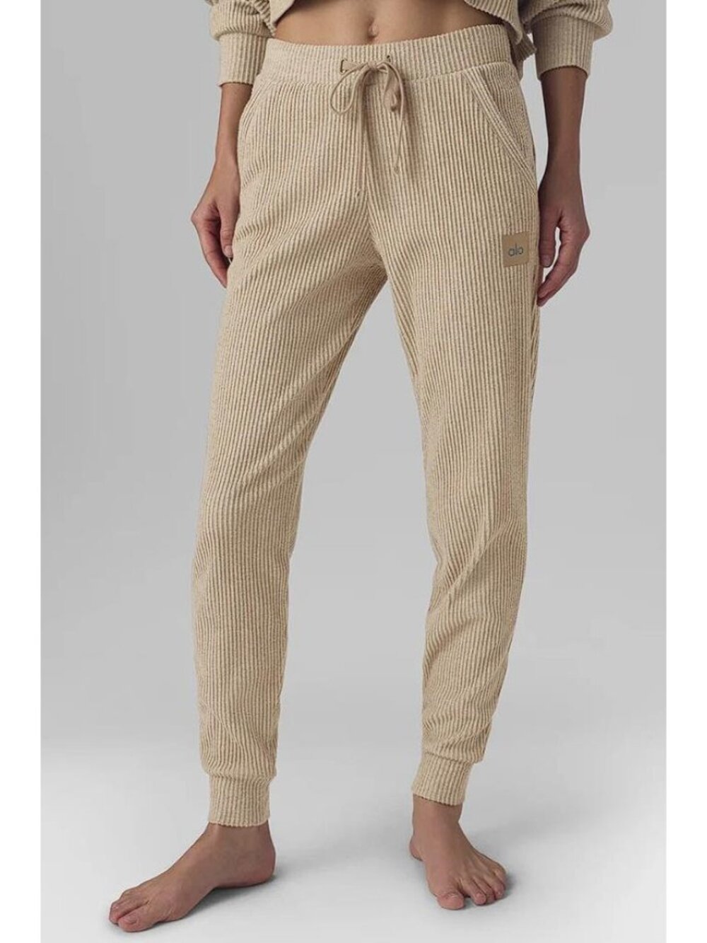 ALO YOGA Women's Muse Sweatpant Size L In Gravel Heather